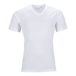 Herren Lauftrikot basic weiß V-Neck