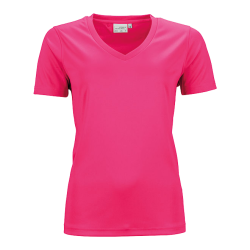 Damen Lauftrikot basic bunt V-Neck