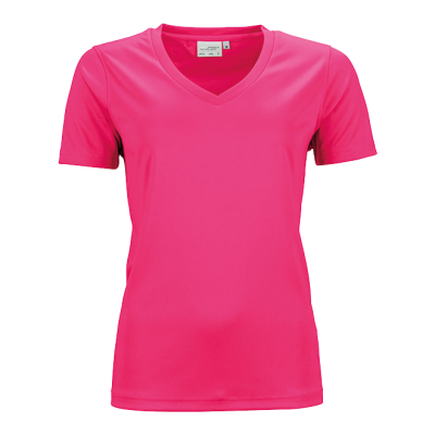 Damen Lauftrikot basic bunt V-Neck