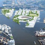 Stadtplannung Kleiner Grasbrook - geplanntes Olympia Stadion Hamburg 2024