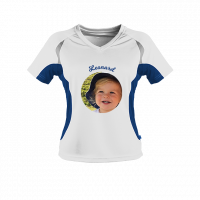 Laufshirt weiß-royal mit Foto