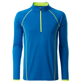 Herren Langarm Funktions-Shirt hellblau